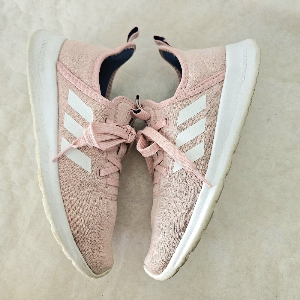 Adidas pink fabric sneakers